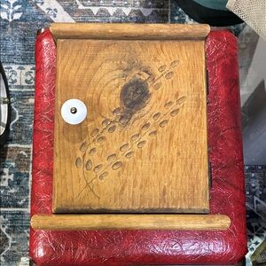Vintage Wooden Box with Unique Design With 2 Shelves Inside
